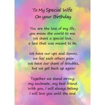 Romantic Birthday Verse Poem Card (Special Wife)