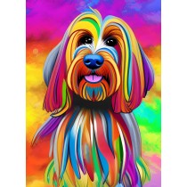 Cockapoo Dog Colourful Abstract Art Blank Greeting Card