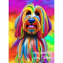 Personalised Cockapoo Dog Colourful Abstract Art Greeting Card (Birthday, Fathers Day, Any Occasion)