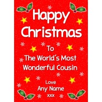 Personalised 'Cousin' Christmas Greeting Card