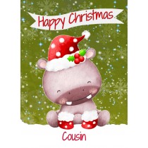 Christmas Card For Cousin (Happy Christmas, Hippo)
