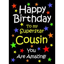 Cousin Birthday Card (Black)