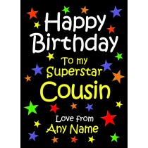 Personalised Cousin Birthday Card (Black)