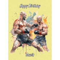 Mixed Martial Arts Birthday Card for Cousin (MMA, Design 3)