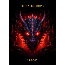Gothic Fantasy Dragon Birthday Card For Cousin (Design 1)