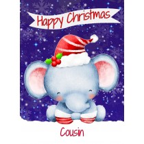 Christmas Card For Cousin (Happy Christmas, Elephant)