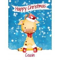 Christmas Card For Cousin (Happy Christmas, Giraffe)