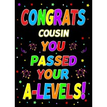 Congratulations A Levels Passing Exams Card For Cousin (Design 1)