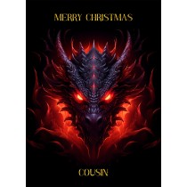 Gothic Fantasy Dragon Christmas Card For Cousin (Design 1)