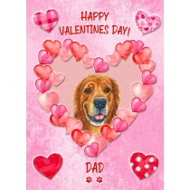 Golden Retriever Dog Valentines Day Card (Happy Valentines, Dad)