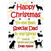 Personalised From The Dog Christmas Card (Special Dad, White)