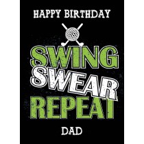 Funny Golf Birthday Card for Dad (Design 1)
