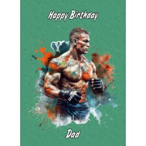 Mixed Martial Arts Birthday Card for Dad (MMA, Design 2)