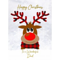 Christmas Card For Dad (Reindeer Cartoon)