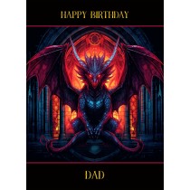 Gothic Fantasy Dragon Birthday Card For Dad (Design 3)