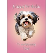 Shih Tzu Dog Birthday Card For Dad