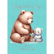 Father and Child Bear Art Fathers Day Card For Dad (Design 1)