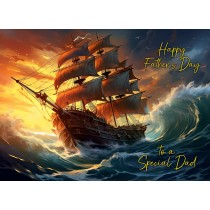 Ship Scenery Art Fathers Day Card For Dad (Design 1)
