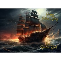 Ship Scenery Art Fathers Day Card For Dad (Design 2)