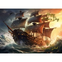 Ship Scenery Art Fathers Day Card For Dad (Design 3)