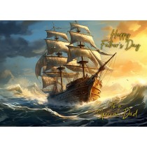 Ship Scenery Art Fathers Day Card For Dad (Design 4)