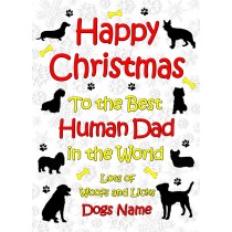 Personalised From The Dog Christmas Card (Human Dad, White)