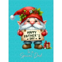 Gnome Funny Art Fathers Day Card For Dad (Design 3)