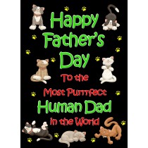 From The Cat Fathers Day Card (Black, Purrrfect Human Dad)
