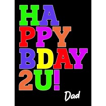 Birthday Card For Dad (Bday, Black)