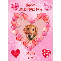 Golden Labrador Dog Valentines Day Card (Happy Valentines, Daddy)