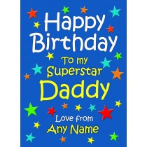 Personalised Daddy Birthday Card (Blue)