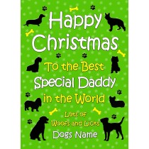 Personalised From The Dog Christmas Card (Special Daddy, Green)