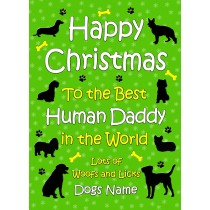 Personalised From The Dog Christmas Card (Human Daddy, Green)