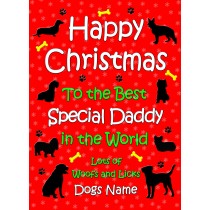 Personalised From The Dog Christmas Card (Special Daddy, Red)