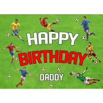 Football Birthday Card For Daddy (Landscape)