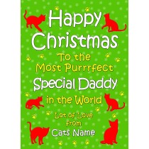 Personalised From The Cat Christmas Card (Special Daddy, Green)
