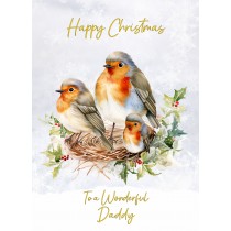 Christmas Card For Daddy (Robin Family Art)