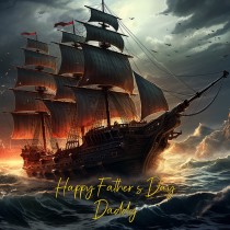 Ship Scenery Art Square Fathers Day Card For Daddy (Design 2)