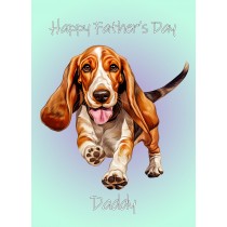 Basset Hound Dog Fathers Day Card For Daddy