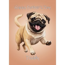 Pug Dog Fathers Day Card For Daddy