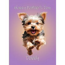 Yorkshire Terrier Dog Fathers Day Card For Daddy