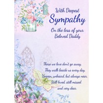 Sympathy Bereavement Card (Deepest Sympathy, Beloved Daddy)