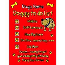 Personalised Doggy To Do List Funny Birthday Card (Daddy)