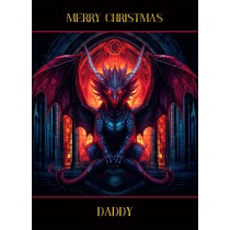 Gothic Fantasy Dragon Christmas Card For Daddy (Design 3)
