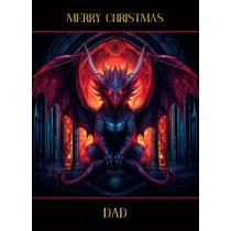 Gothic Fantasy Dragon Christmas Card For Dad (Design 3)