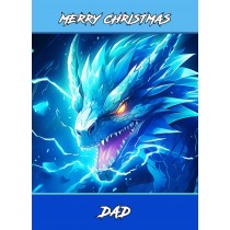 Gothic Fantasy Anime Dragon Christmas Card For Dad (Design 4)