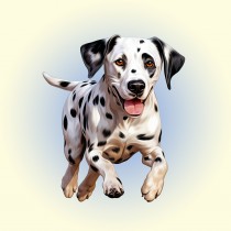 Dalmatian Dog Blank Square Card (Running Art)