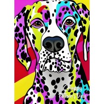 Dalmatian Dog Colourful Abstract Art Fathers Day Card