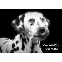 Personalised Dalmatian Black and White Art Greeting Card (Birthday, Christmas, Any Occasion)