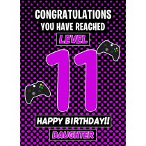 11th Level Gamer Birthday Card (Daughter)